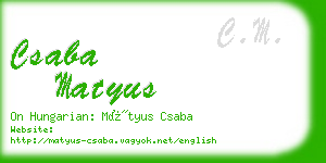 csaba matyus business card